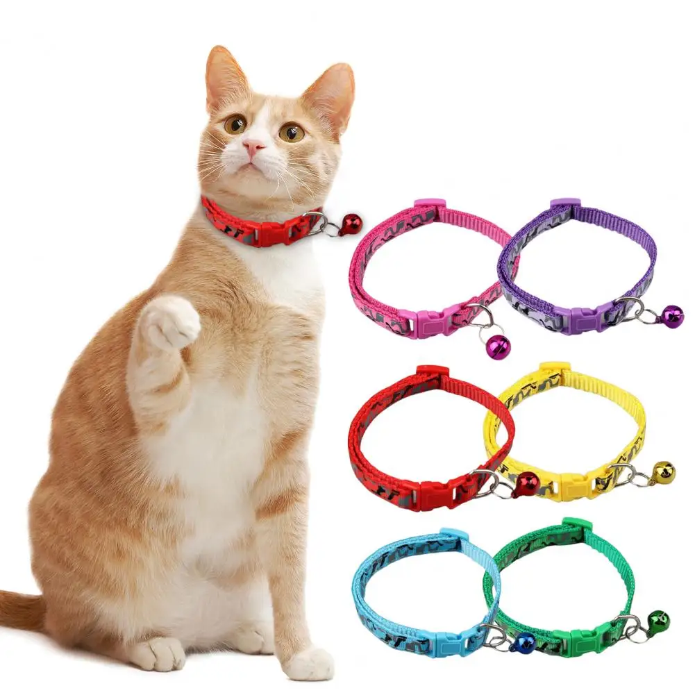 Fashion Pet Dog Collar Colorful Pattern Camouflage Cute Bell Adjustable Collars For Dog Cats Puppy DIY Pet Accessories