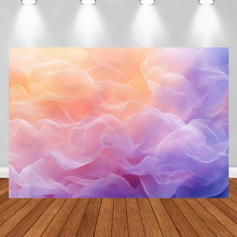 

LS Photography Background Dreamy Soft Mist Gradient Sheer Curtain Abstract Decor Wedding Adult Portrait Photo Backdrop Studio