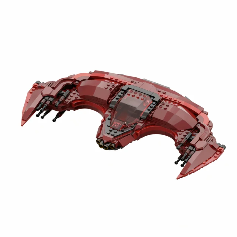 

369PCS MOC Space Exploration Crimson Crescent Red Spaceship Model Building Blocks DIY Assembly Building Blocks Display Gift Home