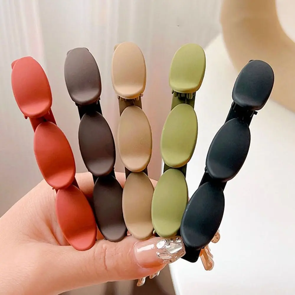 Cute Side Barrettes Braided Hair Clip Plastic Hairpin Duckbill Clip Headwear Korean Style Bangs Clip Streetwear