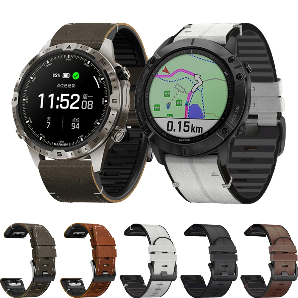 

Быстросъемный кожаный силиконовый ремешок 22 мм 26 мм для Garmin Fenix 8 47 мм 51 мм E 7 7X 6 6X 5 5X/Epix Pro/Enduro 3 MARQ Браслет Golfer