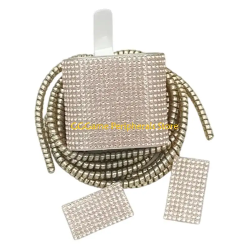 U55B Luxury Rhinestoned Charging Case For Phone With Matching Wire Protectors And Twisting Cable Organiser In 8 Color