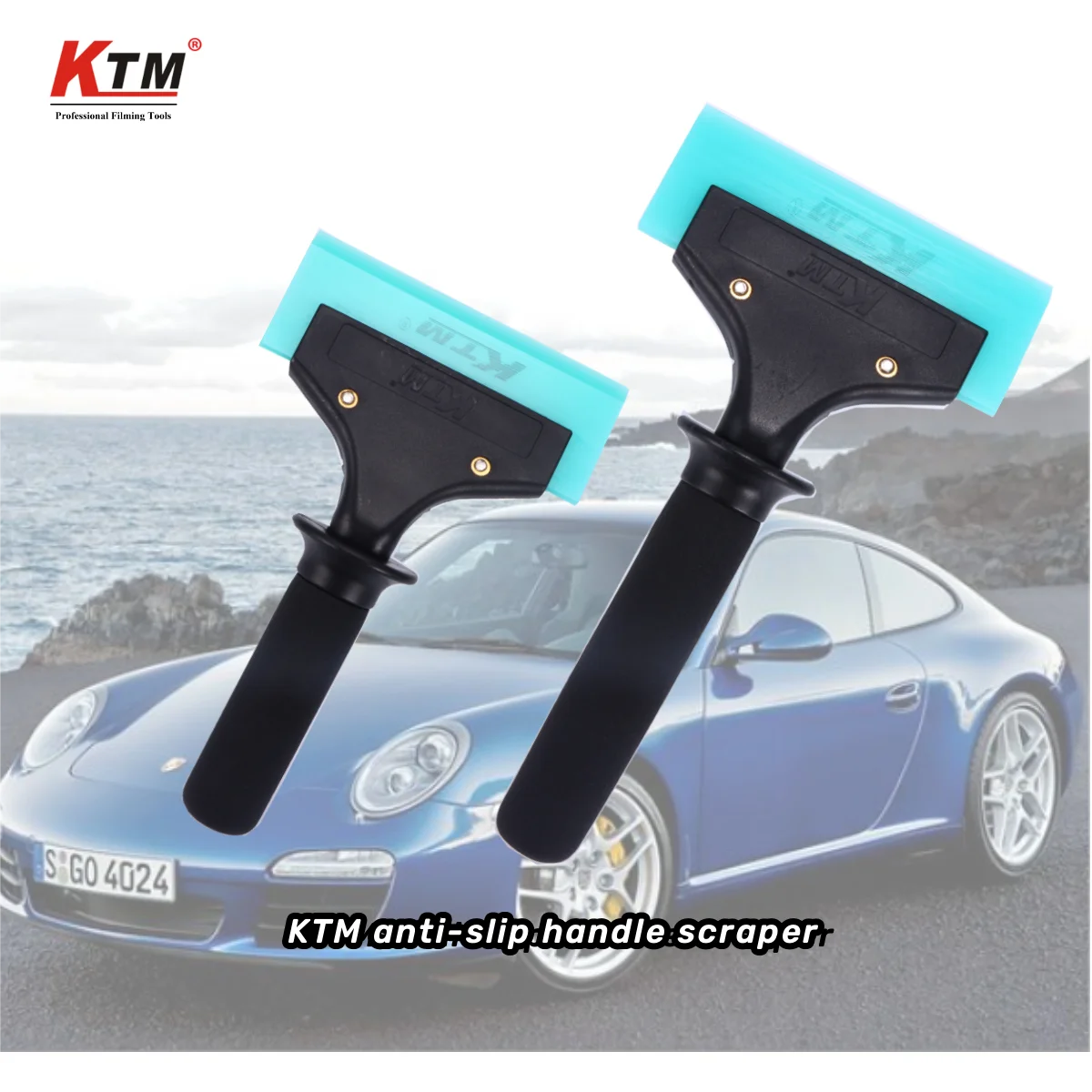 KTM Car Tinting Squeegee Set with Replacement Rubber Blades Handle Snow Removal Scraper Auto Window Glass Water Cleaning Tool