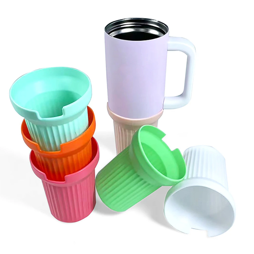 Silicone Cup Protective Sleeve Non-Slip Insulated Cup Bottom Cover Water Bottle Boot Sleeve for Stanley 40oz Tumbler with Handle