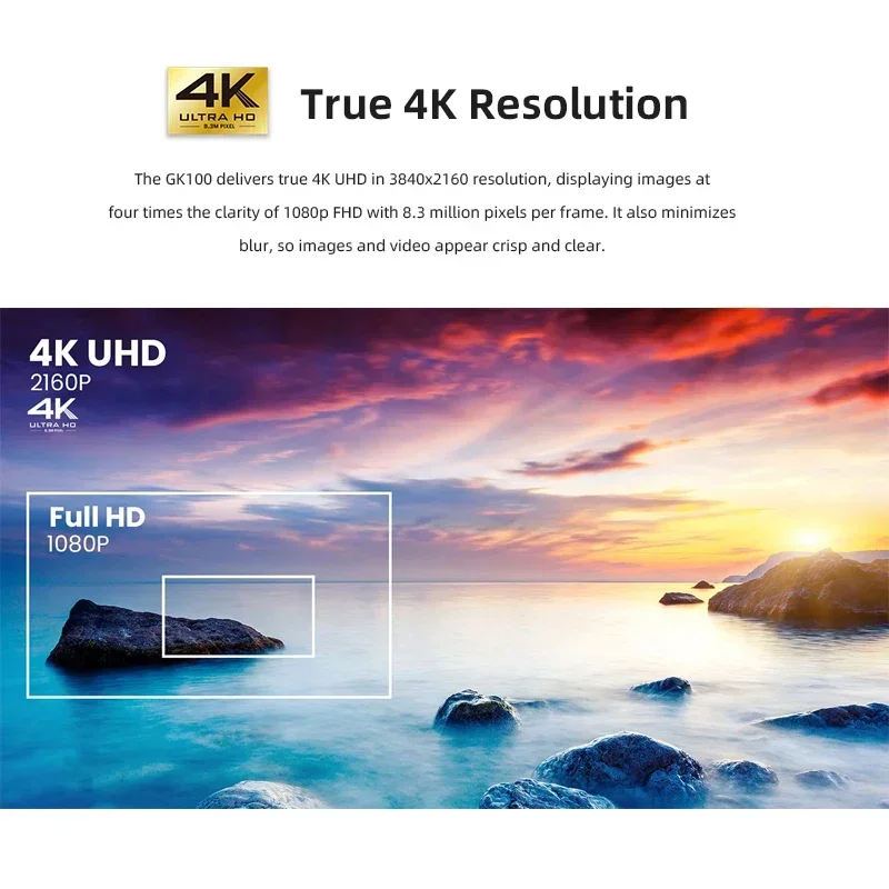 2025 BENQ GK100 4K UHD جهاز عرض قصير الرمي 3840*2160 فيديو متعاطي المخدرات LED DLP MEMC Rec.709 المسرح المنزلي #4