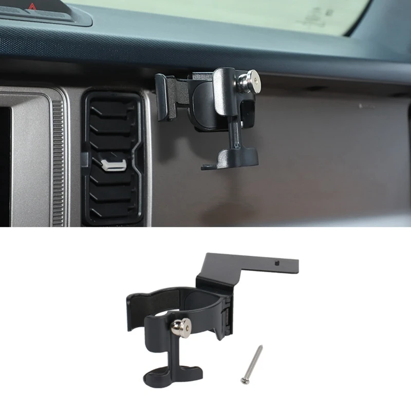 Multi-Function Drink Cup Phone Holder For Ford Bronco 2021-2024 Accessories, 2 In 1 Bolt-On Walkie Talkie Stand Bracket