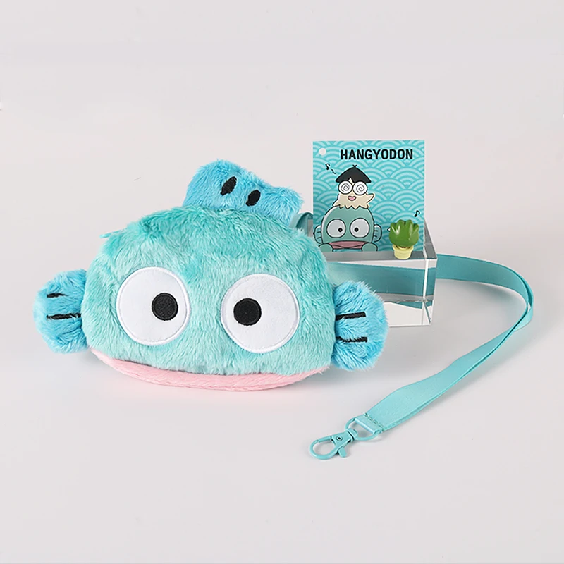 Kawaii Sanrio Hangyodon Plush Coin Purse Wallet 2023 New Cartoon Strange Fish Phone Bag Messenger Pouch Small Crossbody Bag Gift