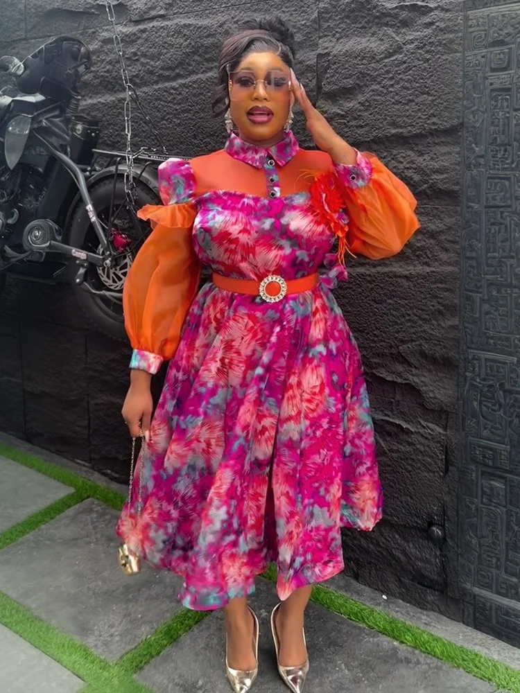 Wmstar Plus Size Dresses Women Clothing New Arrivals From Europe America Cross Stitch Printed Colorful Summer 2026 Fancy