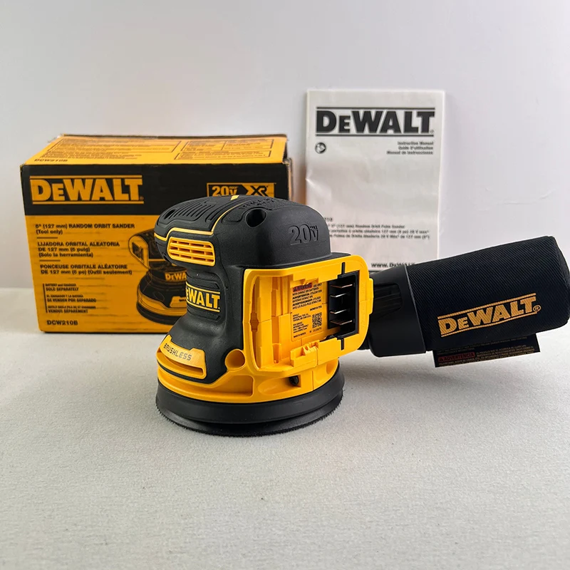 DEWALT Lithium Battery 20V Charging DCW210 Handheld Circular Sandpaper Machine Vibration Polishing Sanding Machine