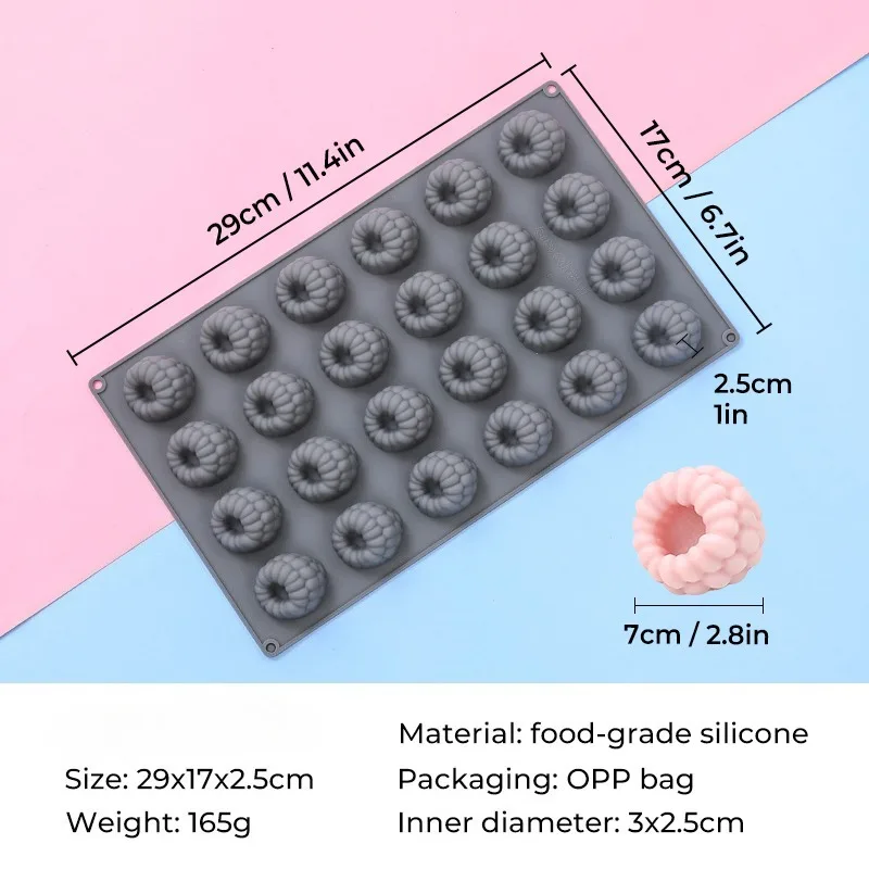 Non-Stick Silicone Raspberry Charlotte Mold with Central Tube-Oven-Safe up to 446°F (230°C), Layered Cake Pan with Ergonomic Lid view 6