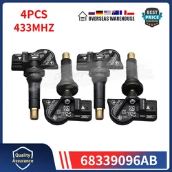 68339096AB Tire Pressure Monitor System Sensor 4PCS For Alfa Romeo Tonale Jeep Grand Cherokee Wrangler JL Wagoneer TPMS 433MHZ