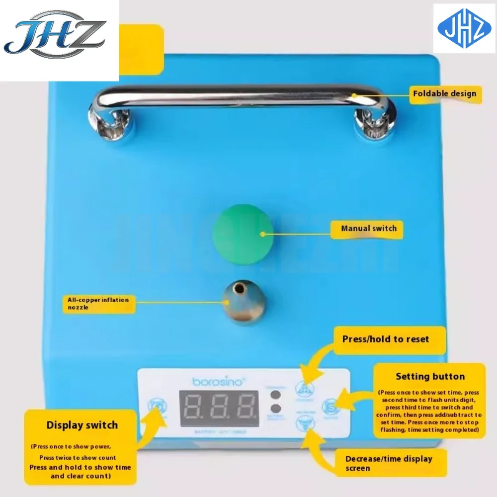 JHZ forElectric Long Strip Balloon Inflation Pump Multi Functional Portable Magic Balloon Inflator with Timer and Foot Switch B2