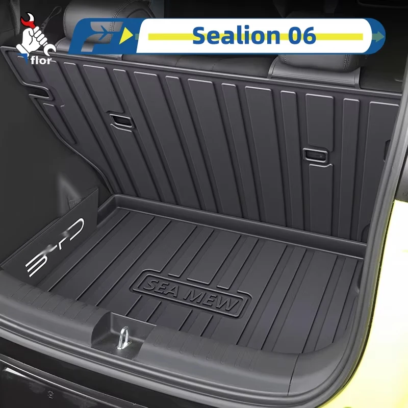 

Для BYD Sealion 06 EV DM-i 2025 TPE Автомобильный коврик в багажник, индивидуальный коврик для багажника, всесезонный коврик для багажника, защитный коврик для багажника, водонепроницаемый