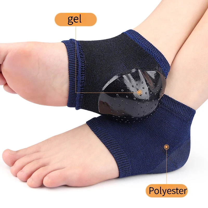 1/4 pairs women men Socks Feet Pads Heels Heel Gel Protective Shock-absorbing Insoles Feet Care Skin  Anti-cracked Foot Sock