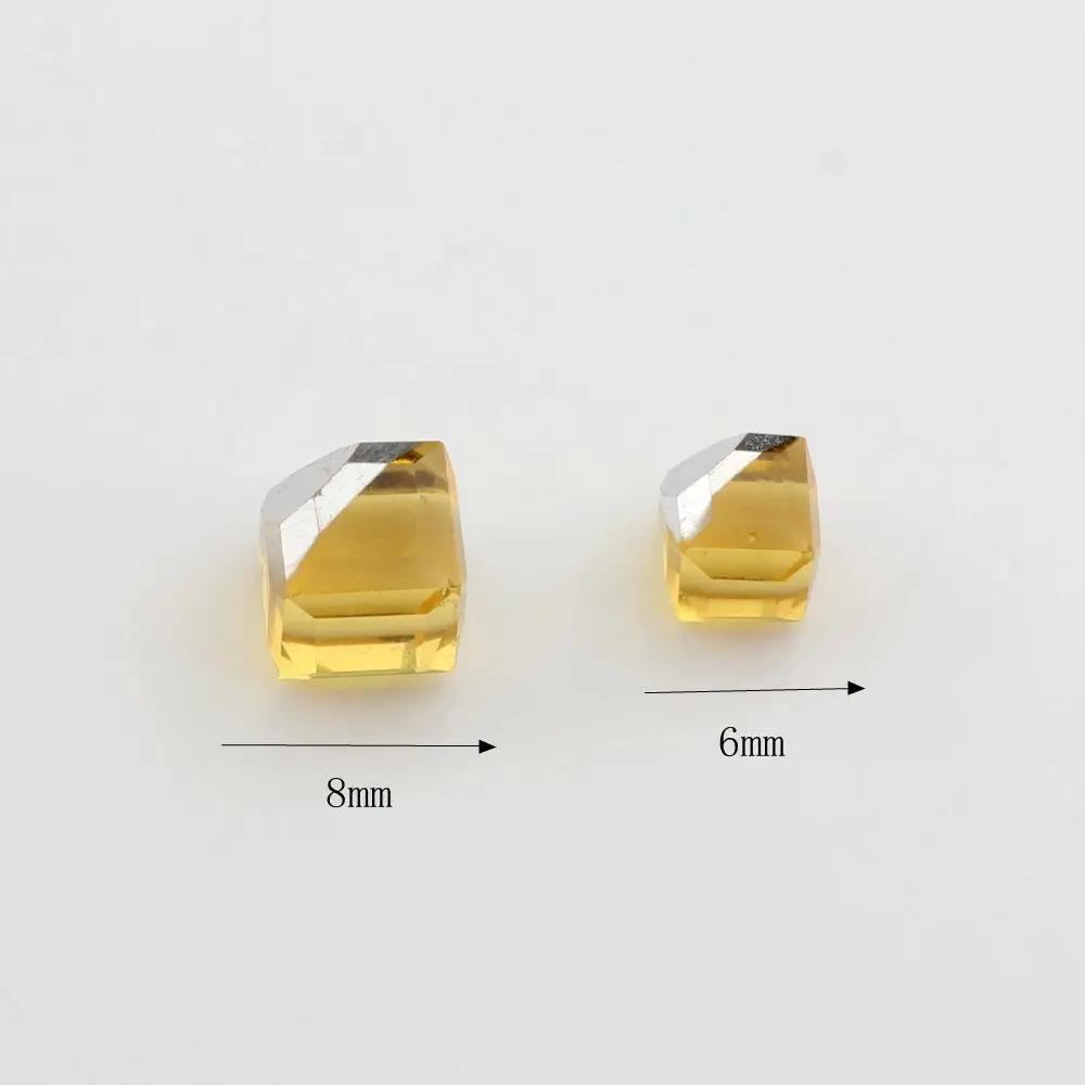 8mm Glass Beads Chamfer Square Shape No Hole Crystal Loose Beads 10pcs/lot For DIY Necklace Jewelry Making Finding Accessories