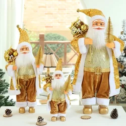 2022 New Year Big Santa Claus Doll Children Xmas Gift Christmas Tree Decorations for Home Wedding Party Supplies 40/60/80cm 1pcs