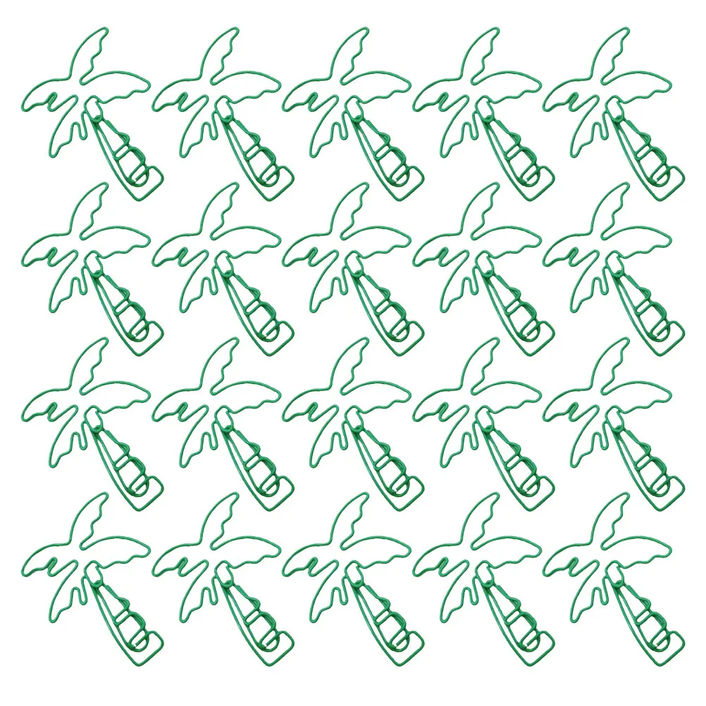 

20 Pcs Coconut Paper Clip Funny Bookmarks for Wedding Decoration Metal Binder Green Cute Paperclips Office