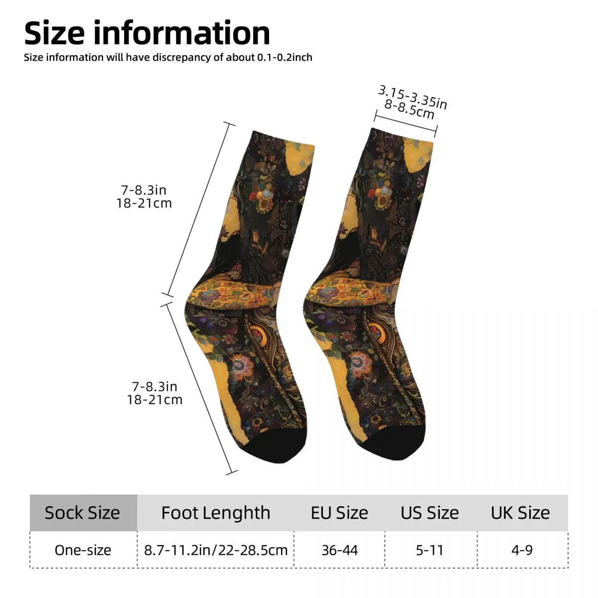 Gustav Klimt Painting Art Sock Printed Man Polyester