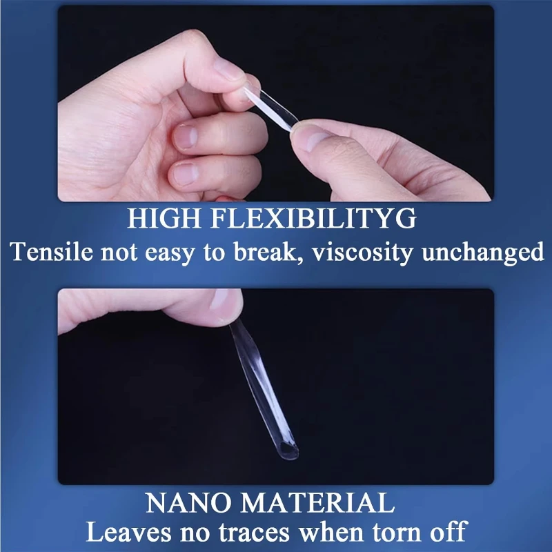 

300 Count Clear Double-Sided Tape Removable Gel Putty 0.31x0.5 Inch Toy Holding Craft Tape for Party Decorations