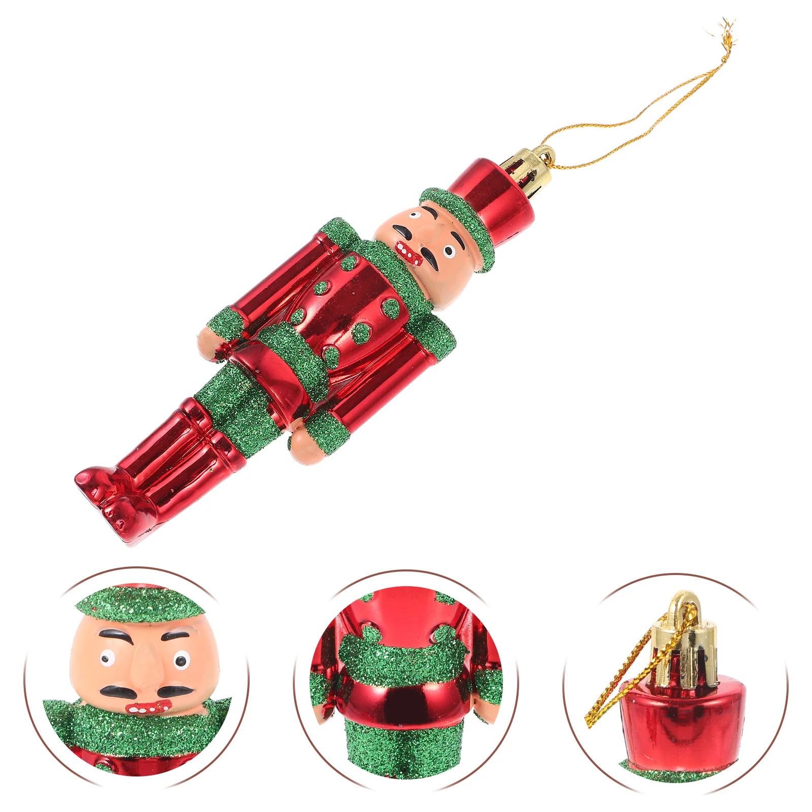 

2Pcs Xmas Hanging Nutcracker Decor Plastic Material Excellent Workmanship Delicate Design Chic Christmas Tree Pendants