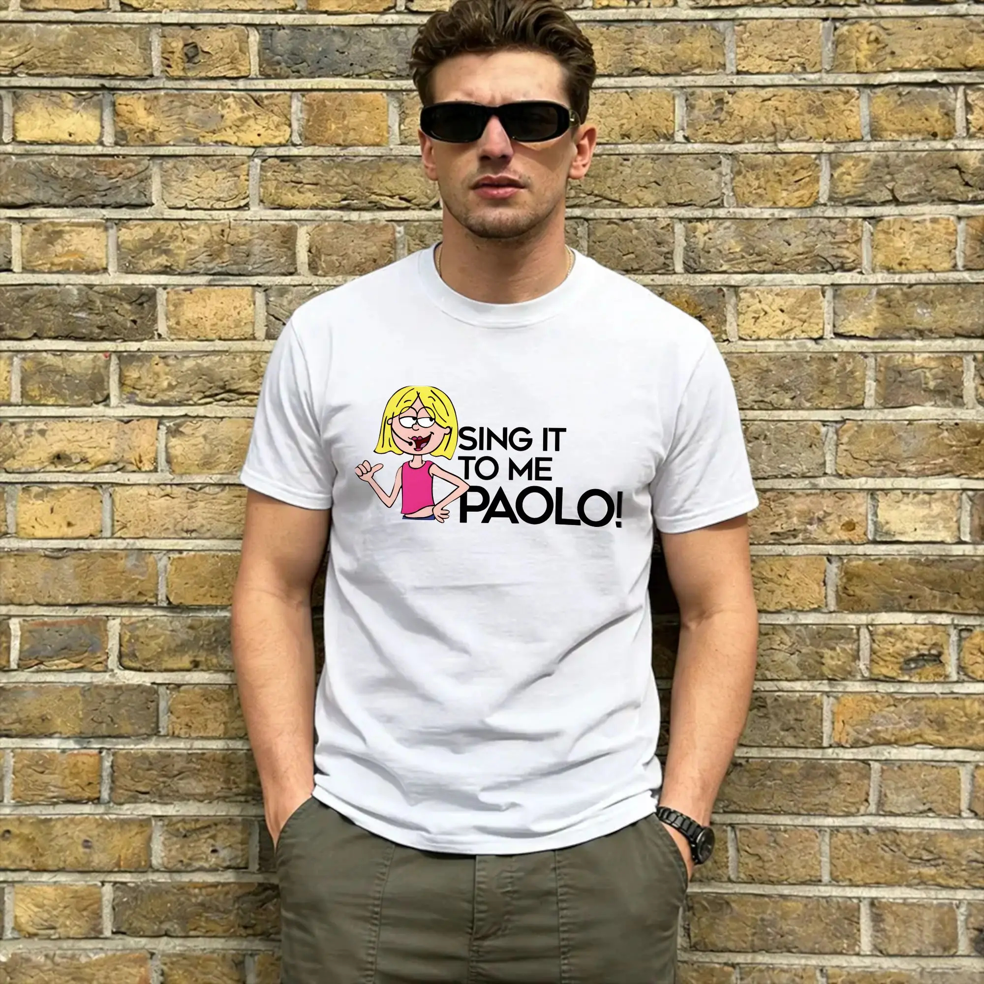 Men's Lizzies McGuires T Shirts SING IT! 100% Cotton Tops Casual Short Sleeve Crewneck Tees Plus Size T-Shirt