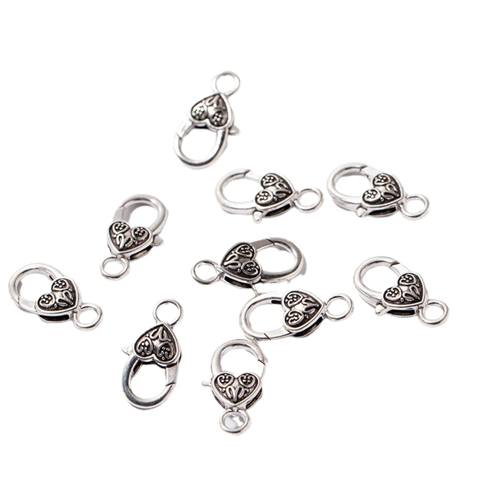 

40 Pcs Bracelet Clasp Alloy for Jewelry Making Heart Necklace Heart-shaped Clasps