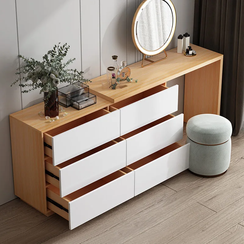 Bedroom small apartment makeup table multi-function TV cabinet combination