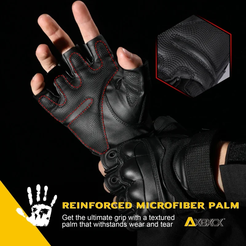 PU couro tático meio dedo luvas guantes para motos homens e mulheres,motocicleta sem dedos, exército, militar, airsoft, combate, tiro, caça, paintball, trabalho ao ar livre guantes moto motociclista