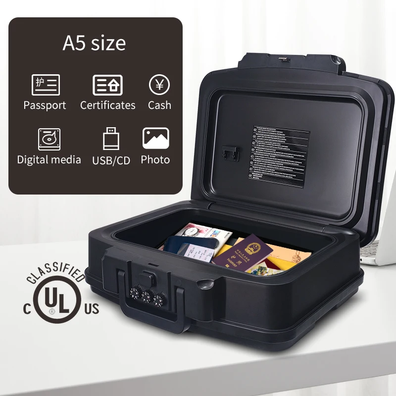 

Money Safe Box Portable Safe Fire Safety Box Waterproof Fireproof Safes for Homes Fireproof -0.25 Cuft. -2125N