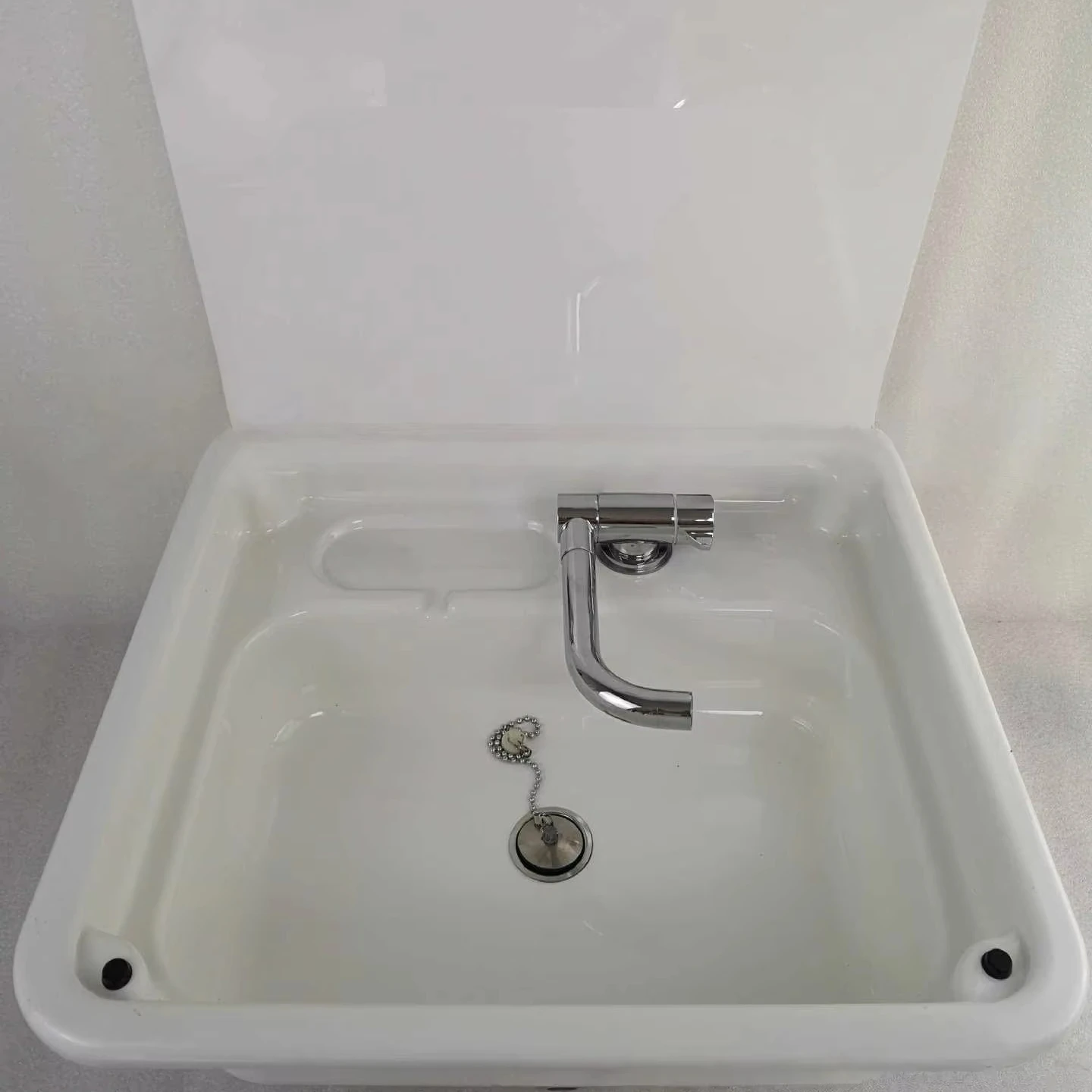 White Acrylic square Wash Basin for RVs and Yachts 445*400*145 mm GR-Y009A