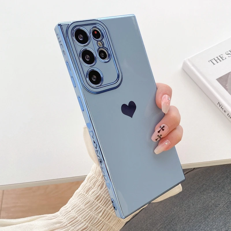 Luxury Love Heart Phone Case For Samsung Galaxy A13 A53 A12 A52 4G 5G S20 FE S22 S21 Ultra S22 Plus A52s A23 A52s Soft Cover