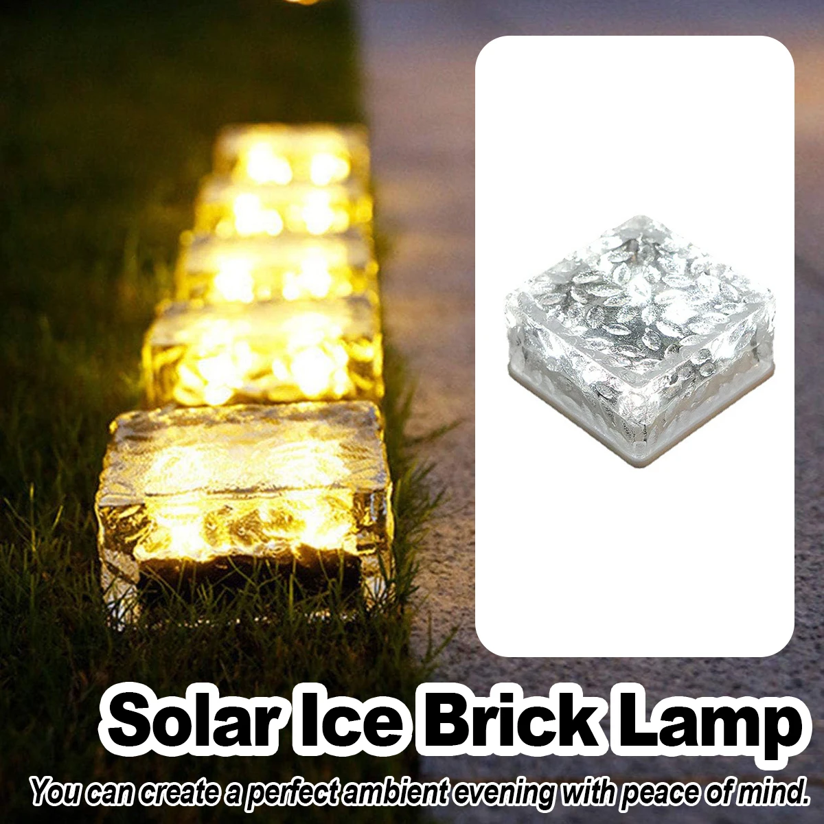 

Квадратный солнечный ледяной кирпич подсветка для подогрева ночи автоматическое освещение 1w 1.2v 6led лампа Led Cube Power Garden