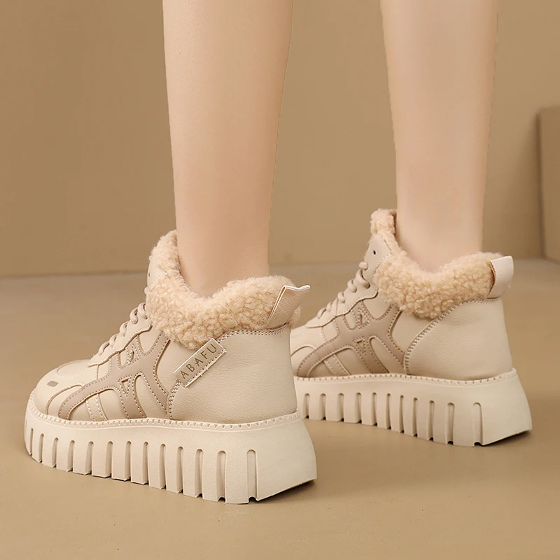 

Zy12253 Cotton Shoes 2025 New Winter Women's Shoes with Plush Lining, Sports Casual Shoes, Thick-Soled Warm Short Boots