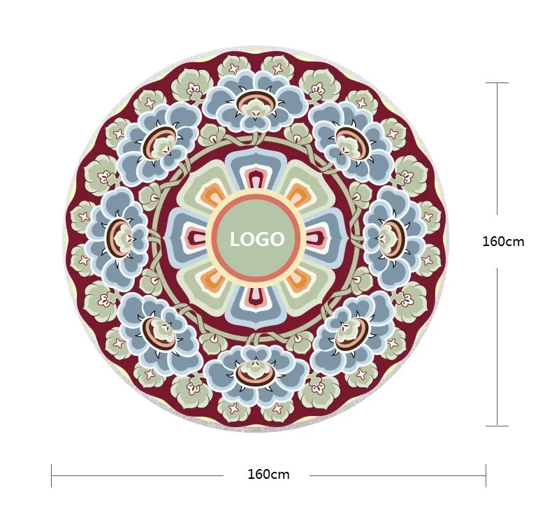 

Коврики для йоги из микрофибры и замши из натурального каучука, очень большие круглые коврики для медитации, складной молитвенный коврик из замши, оптовая продажа