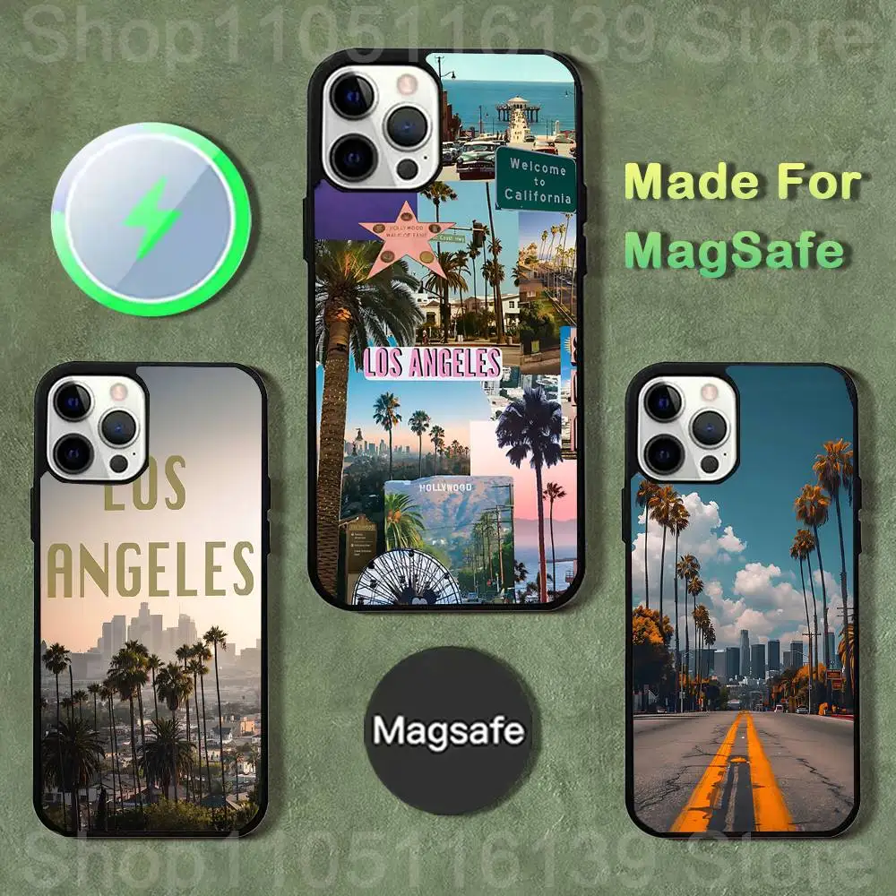 

Travel Los Angeles California Phone Case iPhone 17,16,15,14,13,12,11,Pro,Max,Plus,Mini,SE4,E Magnetic Magsafe Wireless Charging