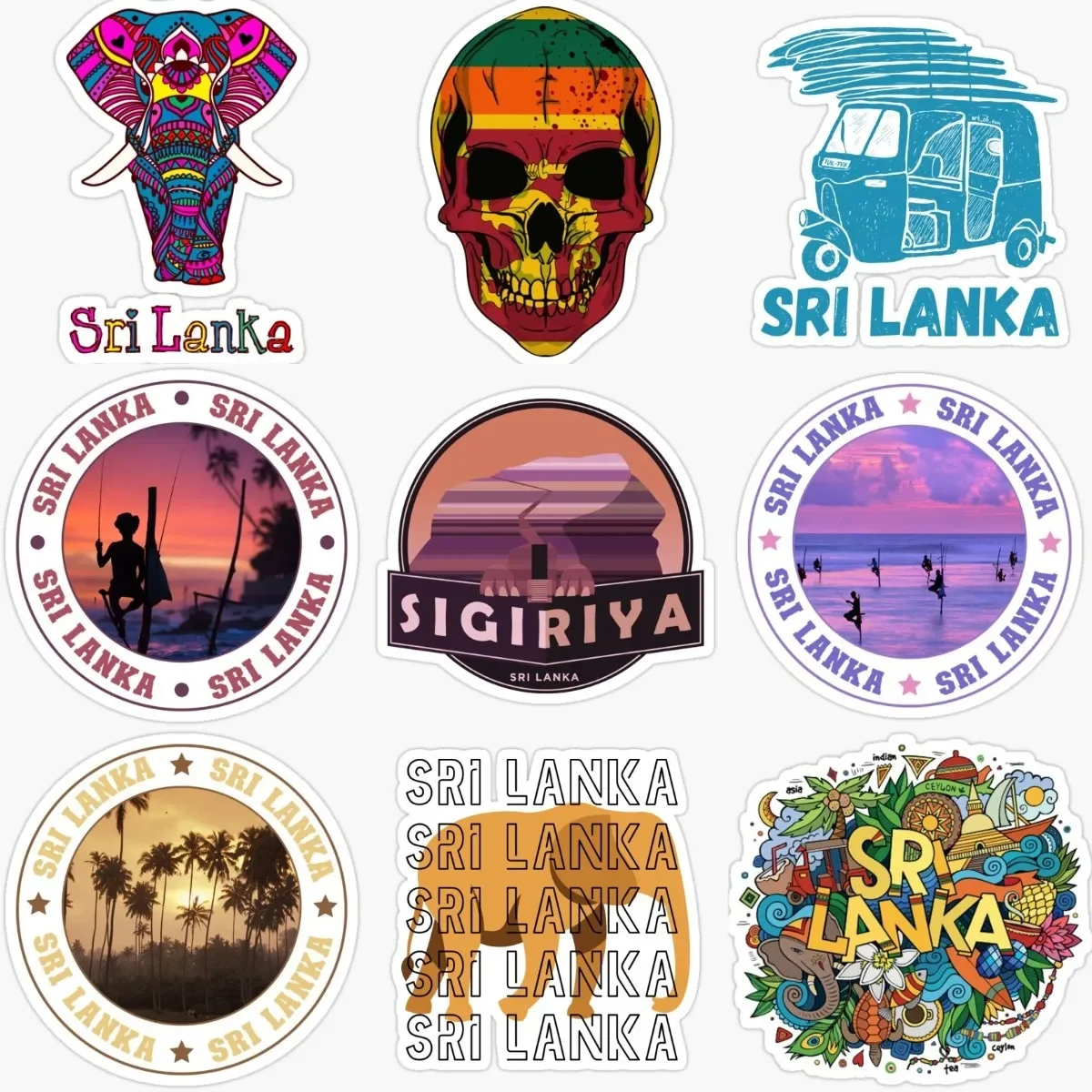 

Sri Lanka Flag Emblem Creative PVC Waterproof Stickers Accessories for Decorate Car Van Table Off-road Helmet Camper Off-road