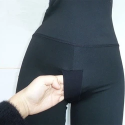 Autumn spring men open crotch knitted black yoga leggings Female high waist cotton sexy trousers