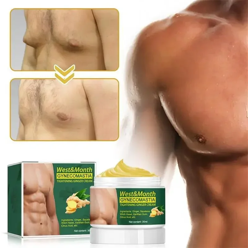 Man Breast Firm Massage Cream Ginger Serum Remove Excess Fat Effective Shrink Chest Gynecomastia Tighten Essence Oil Cream 30ml