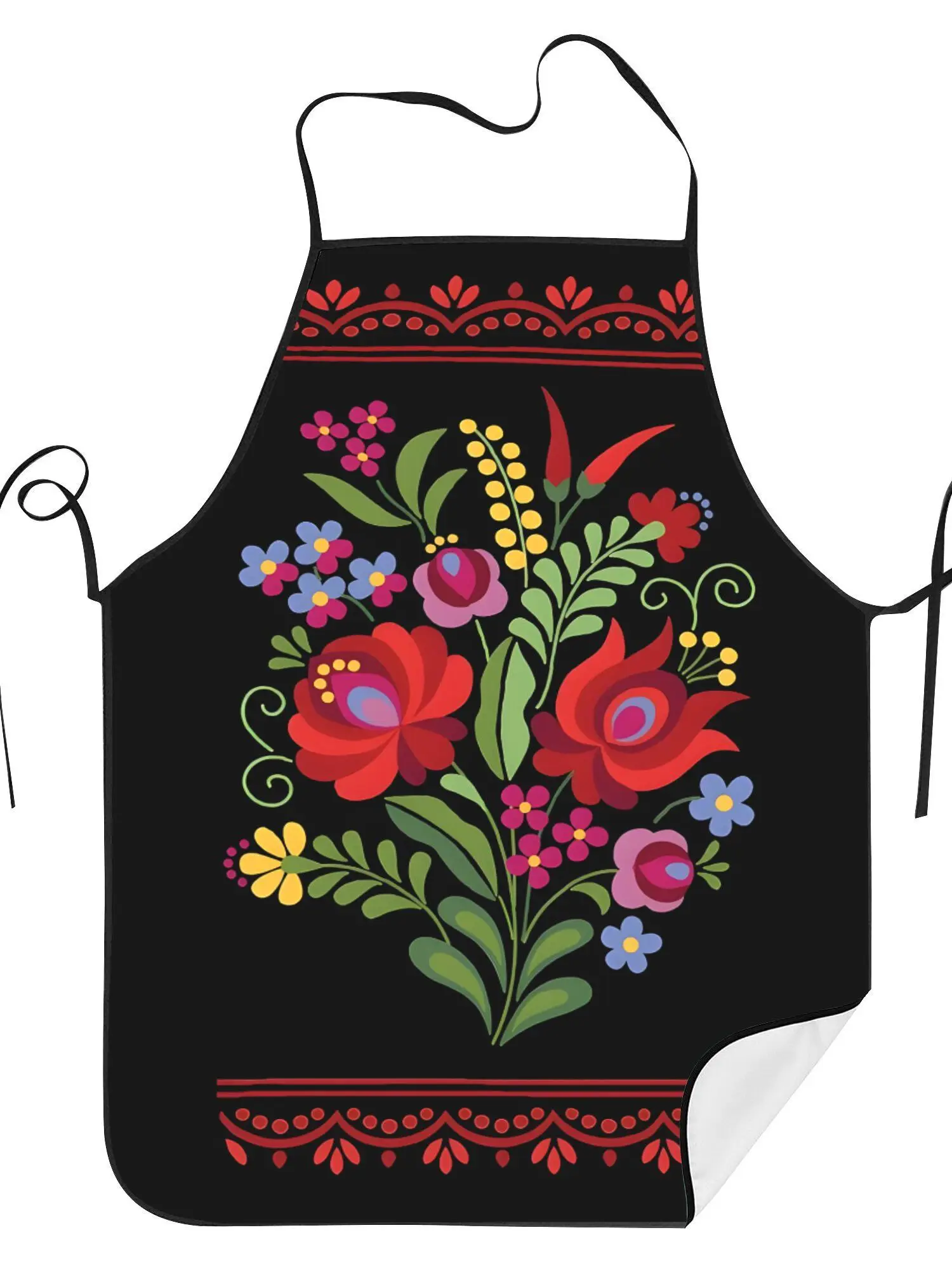 【Spicy Kitchen】Retro Chili Print Apron, Stain-Resistant & Easy To Wash, Universal Apron for Household Chores, BBQ & Cooking