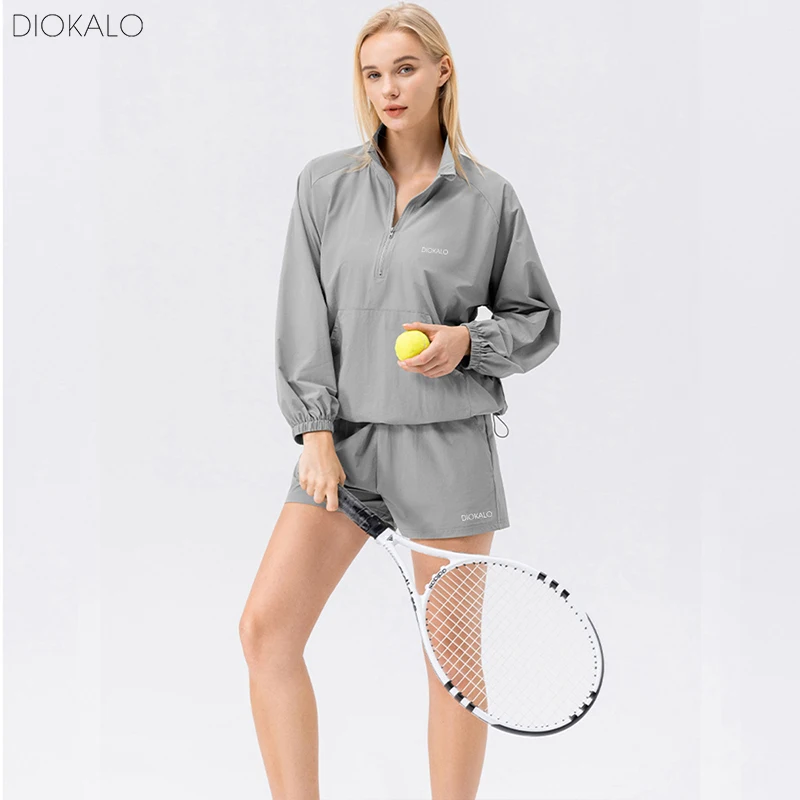 

DIOKALO Sports Suit Woman Collar Sweater Running Shorts Fitness Two-piece Suit Leisure Travel Quick-drying Suit New For Fall