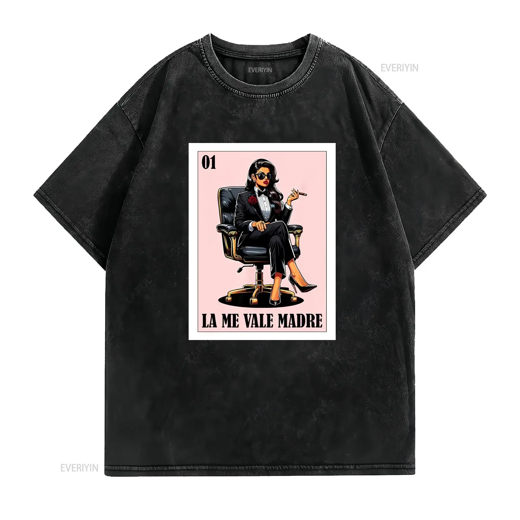 Funny Mexican Chingona Design La Me Vale Madre T Shirt  vintage Washed homme Slightly Stylish streetwear Soft Breathable