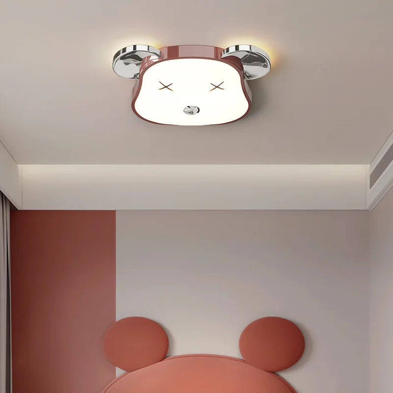 Children's room light Violent bear eye protection Cream wind cartoon ceiling light New boys and girls room light