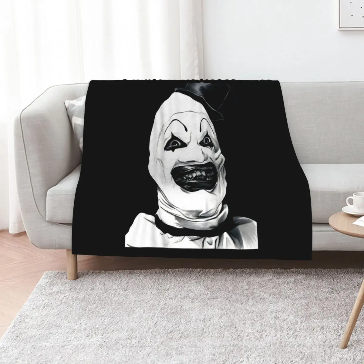 Art The Clown Terrifier Classic Throw Blanket Cute Plaid Thins Soft Beds Decorative Throw Custom Blankets