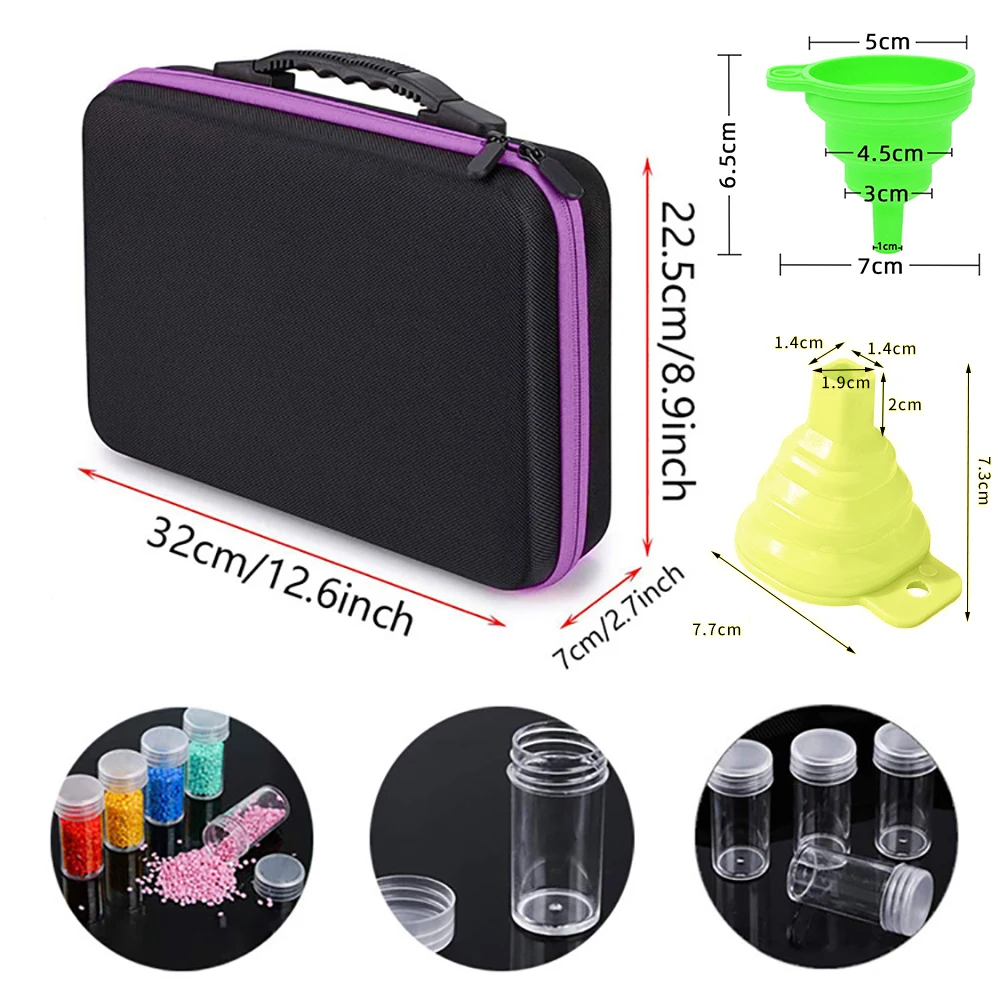 Kit completo de bolígrafo de pintura de diamantes, herramientas vacías, caja de cera artística o bolsa, accesorios de almacenamiento, herramienta de accesorios de cuentas de mosaico de puntada