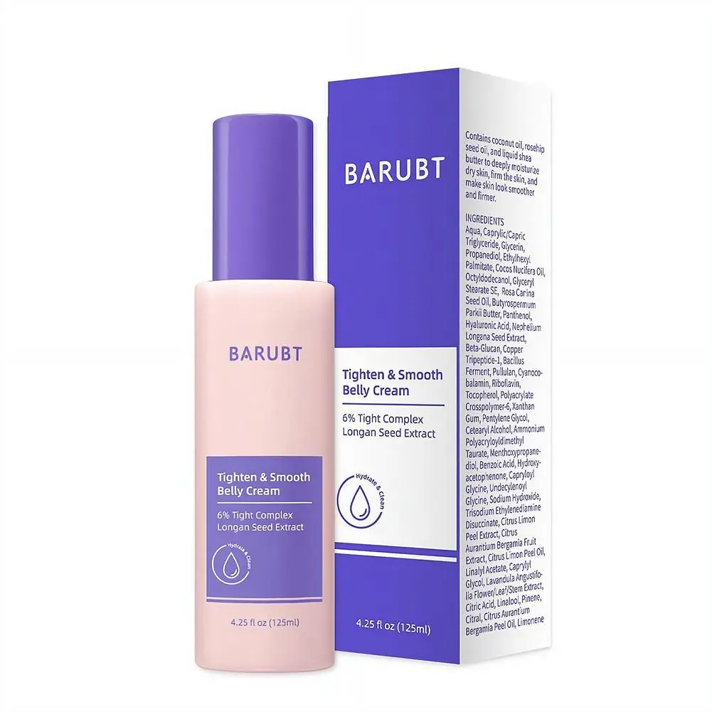 

Tighten Smooth Belly Cream Longan Seed Extract Coconut Rosehip Oil Liquid Shea Butter Deep Hydration Skin Elasticity Enhancer
