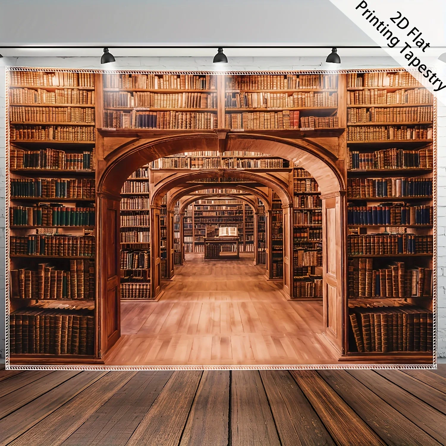 [2D Flat Printing] 1 piece - Extra Large Size - Retro Bohemian Hippie Bookshelf - High-Resolution Digital Printed Giant Tapestry