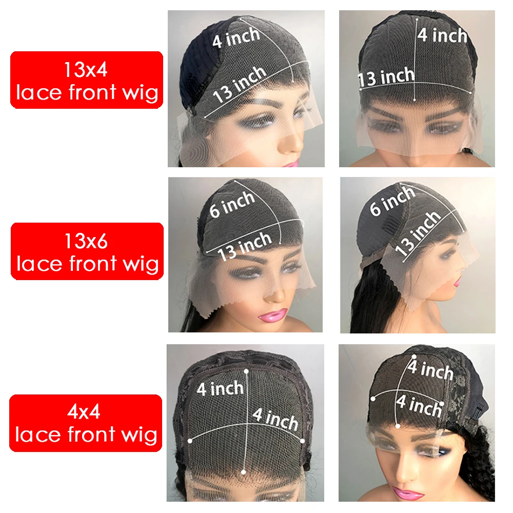 Deep Wave Frontal Wigs 13x6 HD Lace Transparent Frontal Wig 30 Inch 13X4 Deep Curly Lace Front Wig Human Hair Lace Frontal Wig