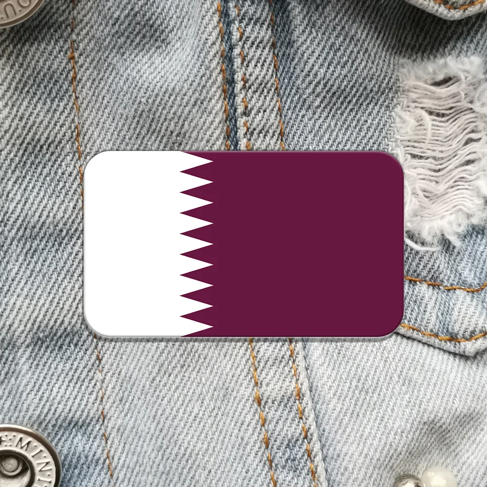 دبوس بروش أكريليك بشعار علم قطر - إكسسوار ملابس عصري لمجموعة مجوهرات بياقة القميص #3