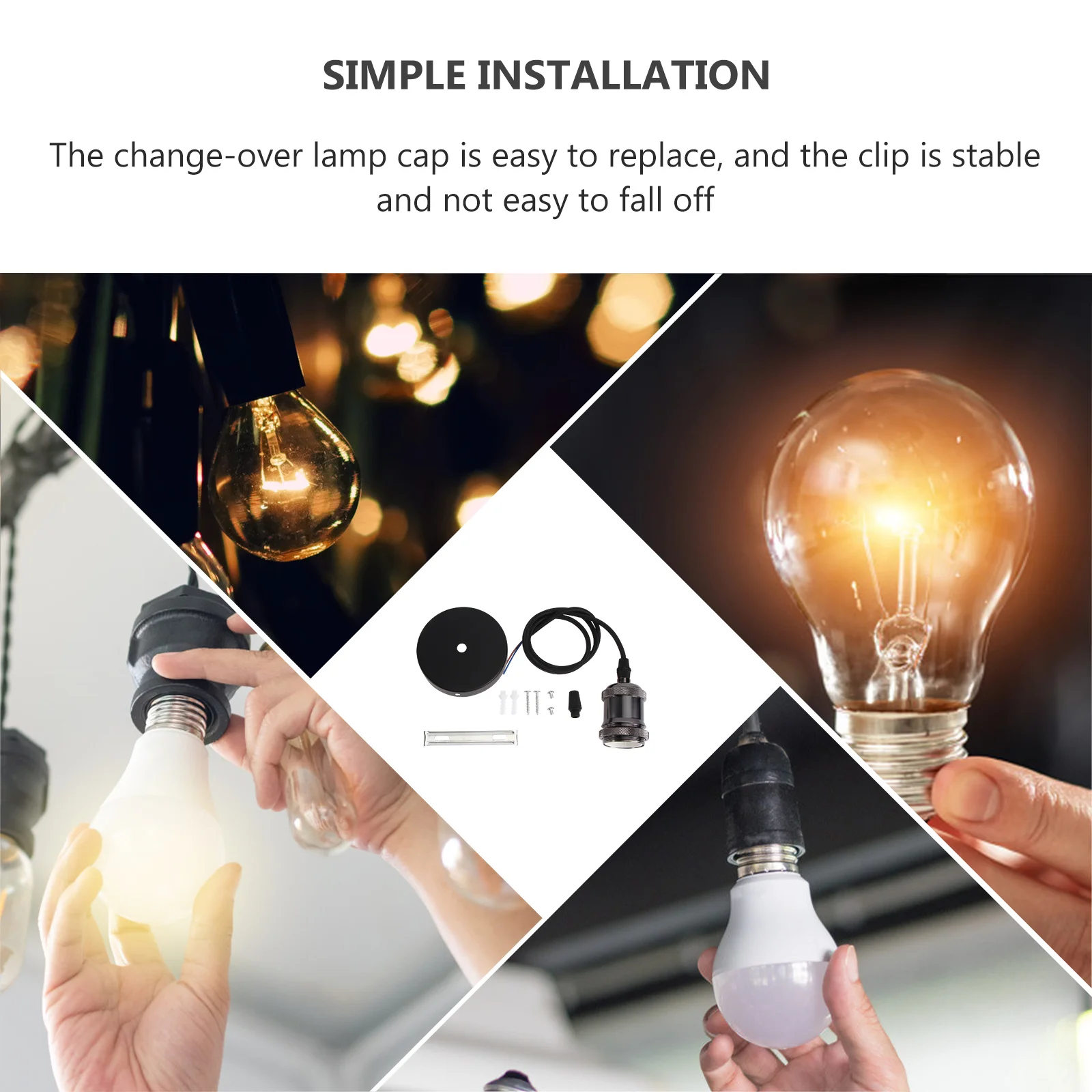 

1 шт. черный E27 держатель лампы ретро подвесной светильник розетка подвесной веревочный провод для кухни, спальни, бара, ресторана, установки на потолке