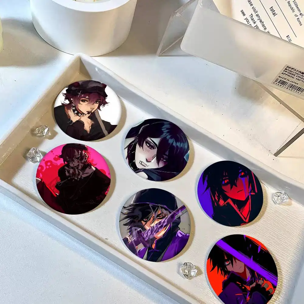1pc K-Killer Chat Ronin Misaki Cartoon Style Badge Brooches On Backpack Decoration Round Enamel Pins For Accessorys